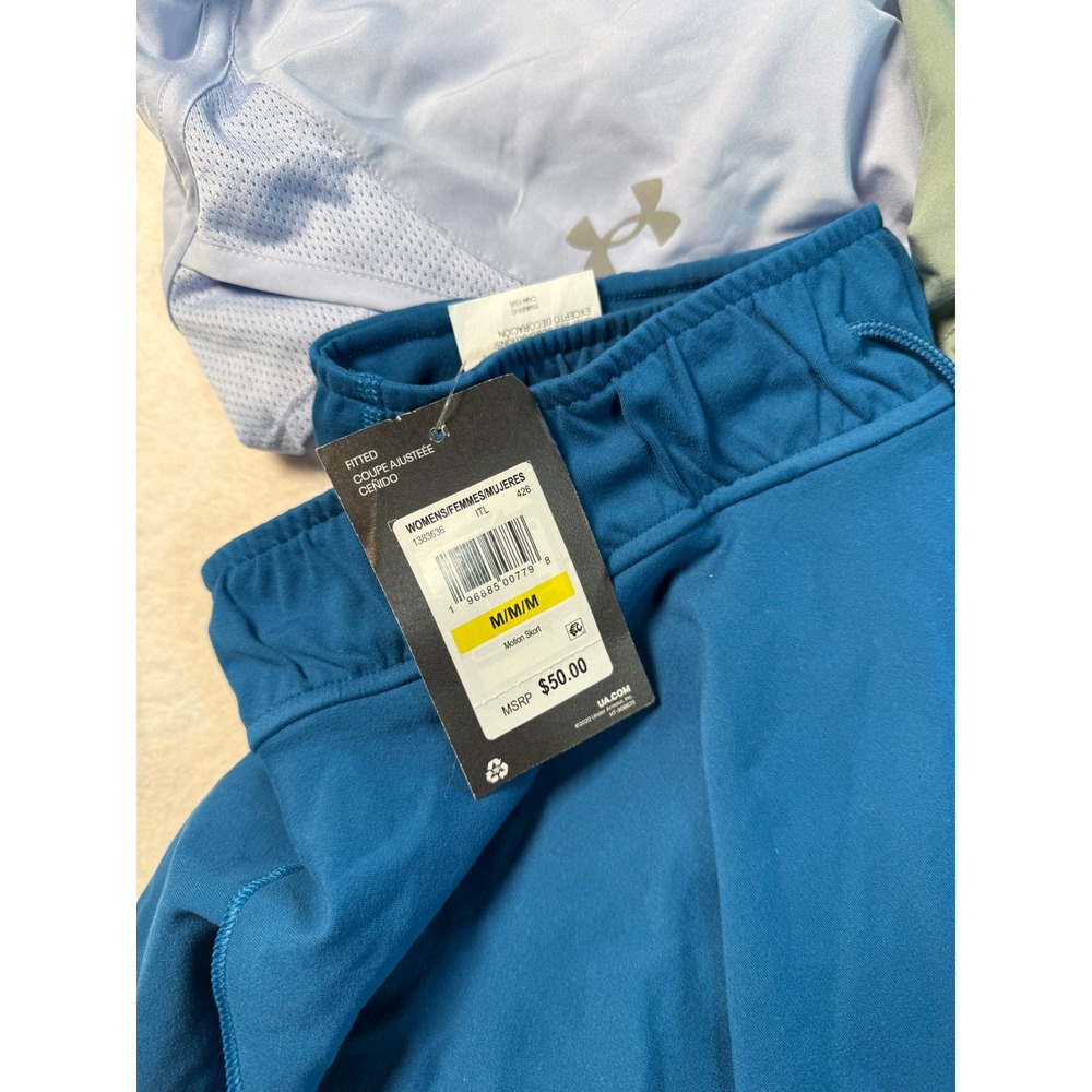 Under Armour Womens Lot 4 Fly By 3 Shorts & Motion Skorts Blue Green Medium NWT - Picture 2 of 7